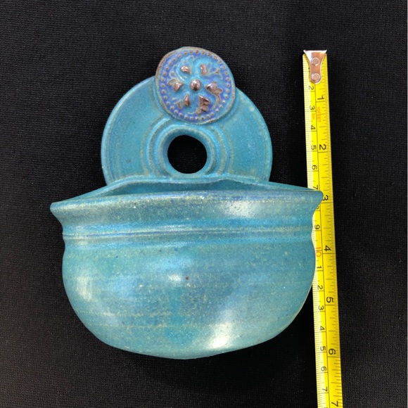 Foxlo Studio Pottery of California Wall Pocket Vase Planter Artist Signed - Picture 5 of 10